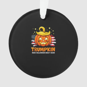 Trumpkin Halloween Great Again Funny Pumpkin Ornament