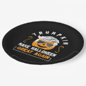 Trumpkin Halloween Great Again Funny Pumpkin Pappteller (Schrägansicht)