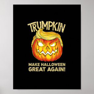Trumpkin Halloween Great Again Funny Pumpkin Poster