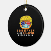 Trumpkin Halloween Great Again Funny Quaranti Keramik Ornament (Links)