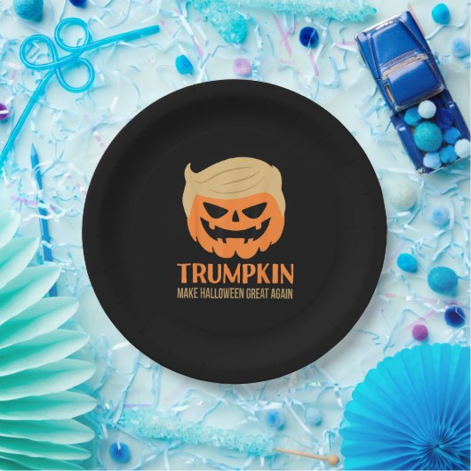 Trumpkin Halloween Great Again Funny Sarcasti Pappteller (Party)