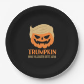 Trumpkin Halloween Great Again Funny Sarcasti Pappteller (Vorderseite)