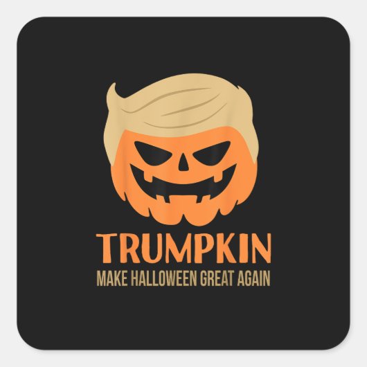 Trumpkin Halloween Great Again Funny Sarcasti Quadratischer Aufkleber (Vorderseite)