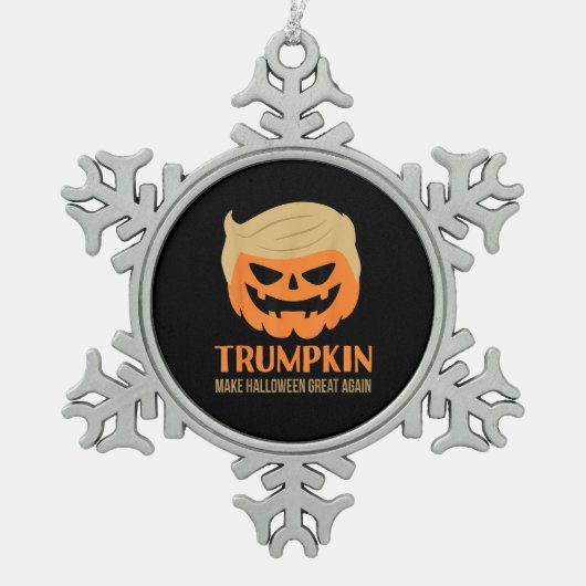 Trumpkin Halloween Great Again Funny Sarcasti Schneeflocken Zinn-Ornament (Vorderseite)