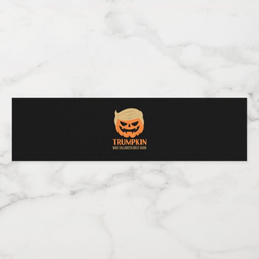 Trumpkin Halloween Great Again Funny Sarcasti Wasserflaschenetikett (Einzelnes Label)