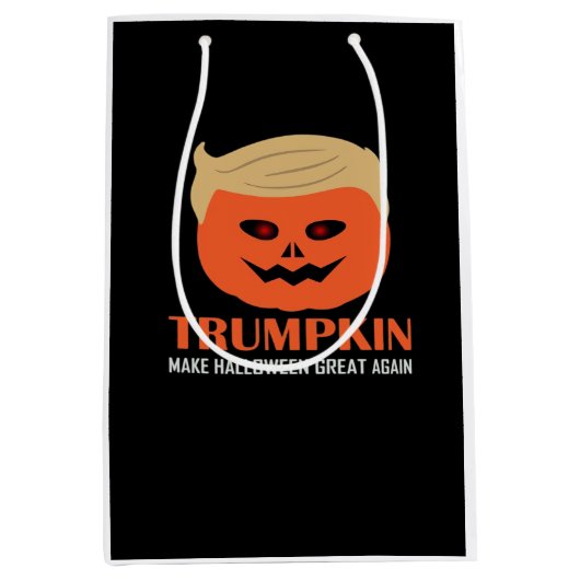 Trumpkin Halloween Great Again Funny Spooky P Mittlere Geschenktüte (Vorderseite)