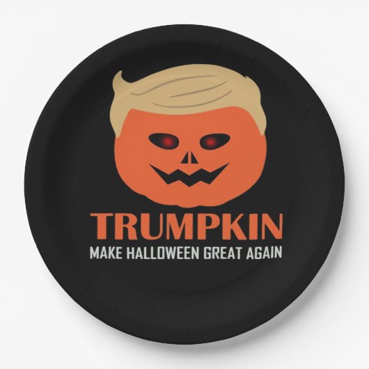 Trumpkin Halloween Great Again Funny Spooky P Pappteller (Vorderseite)