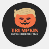 Trumpkin Halloween Great Again Funny Spooky P Runder Aufkleber (Vorderseite)