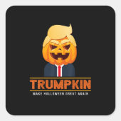Trumpkin Halloween Great Again Halloween Quadratischer Aufkleber (Vorderseite)