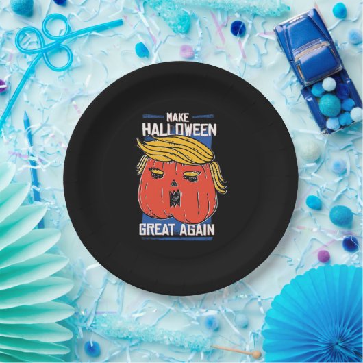 Trumpkin Halloween Great Again Pumpkin Pappteller (Party)