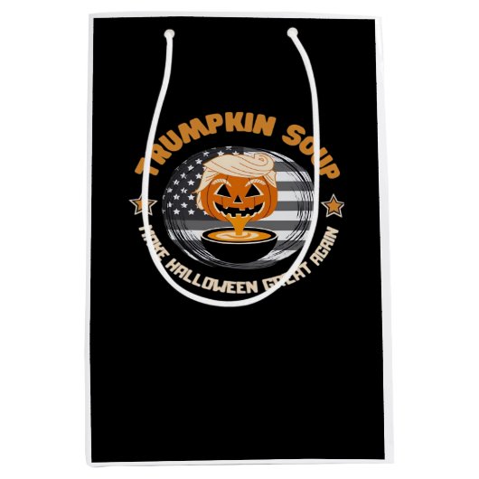 Trumpkin Halloween Great Again Pumpkin Soup F Mittlere Geschenktüte (Vorderseite)