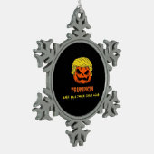Trumpkin Halloween Great wieder Kurz Funny Ha Schneeflocken Zinn-Ornament (Links)