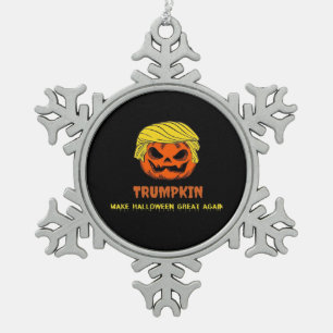 Trumpkin Halloween Great wieder Kurz Funny Ha Schneeflocken Zinn-Ornament