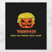 Trumpkin Halloween Great wieder Kurz Funny Ha Weinetikett (Einzelnes Label)