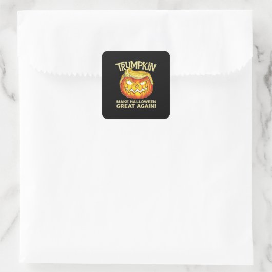 Trumpkin Halloween Great wieder Men Funny Clas Quadratischer Aufkleber (Tasche)