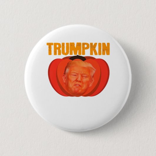 Trumpkin Halloween Kürbislaterne Graphic Funny Button (Vorderseite)