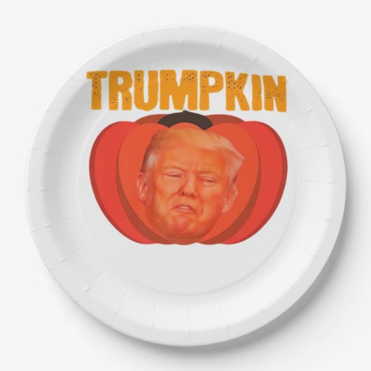 Trumpkin Halloween Kürbislaterne Graphic Funny Pappteller (Vorderseite)