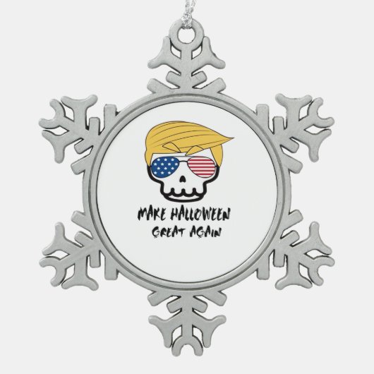 Trumpkin Halloween Make Halloween Great Again Funn Schneeflocken Zinn-Ornament (Vorderseite)