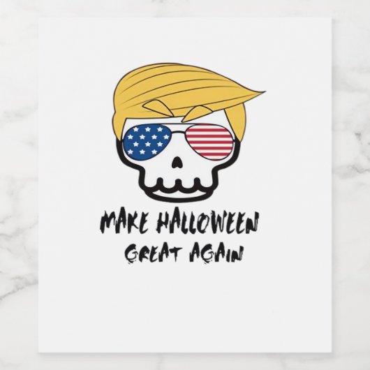 Trumpkin Halloween Make Halloween Great Again Funn Weinetikett (Einzelnes Label)