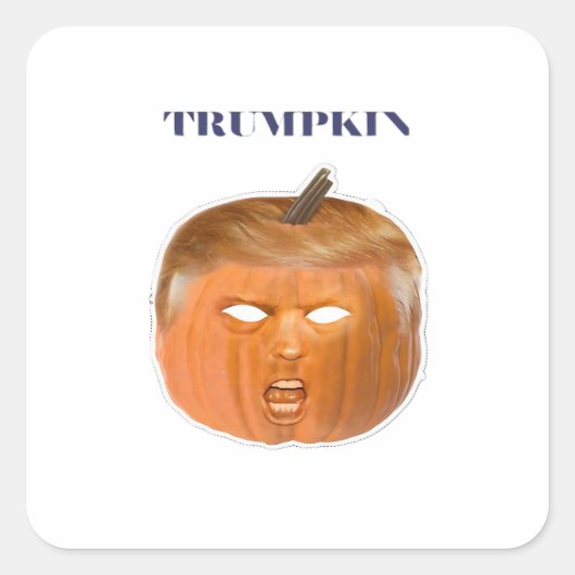 Trumpkin Halloween Mask Classic Quadratischer Aufkleber (Vorderseite)