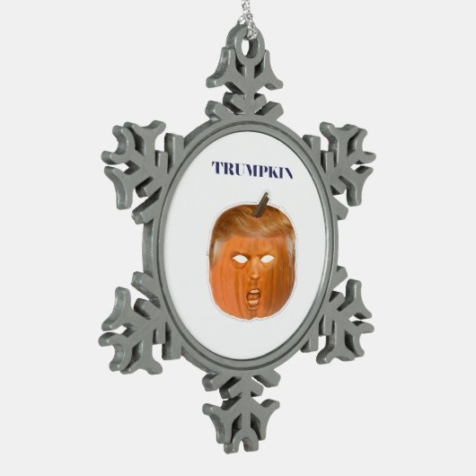 Trumpkin Halloween Mask Classic Schneeflocken Zinn-Ornament (Links)