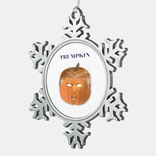 Trumpkin Halloween Mask Classic Schneeflocken Zinn-Ornament (Rechts)