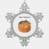 Trumpkin Halloween Mask Classic Schneeflocken Zinn-Ornament (Vorderseite)