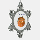 Trumpkin Halloween Mask Classic Schneeflocken Zinn-Ornament (Links)