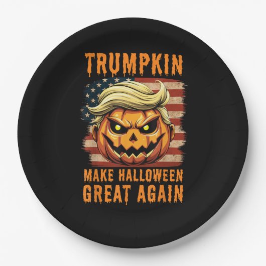 Trumpkin Halloween Pumpkin Halloween Great Ag Pappteller (Vorderseite)
