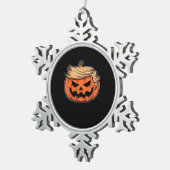 Trumpkin Halloween Schneeflocken Zinn-Ornament (Rechts)