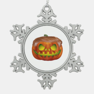 Trumpkin - Halloween wieder groß Schneeflocken Zinn-Ornament