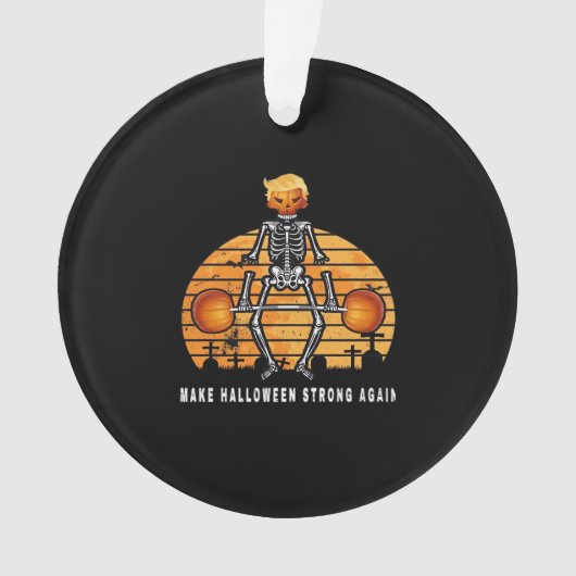 Trumpkin Halloween wieder Gym Fitness Funny Ornament (Vorderseite)