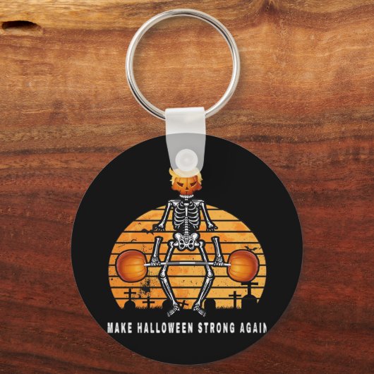 Trumpkin Halloween wieder Gym Fitness Funny Schlüsselanhänger (Vorderseite)