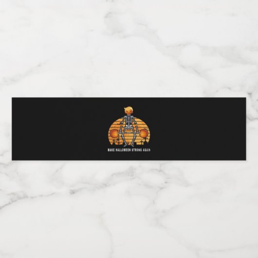 Trumpkin Halloween wieder Gym Fitness Funny Wasserflaschenetikett (Einzelnes Label)