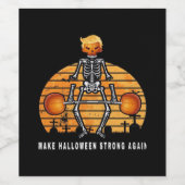 Trumpkin Halloween wieder Gym Fitness Funny Weinetikett (Einzelnes Label)