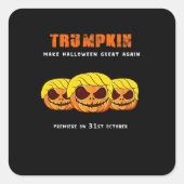 Trumpkin - Halloween wird wieder klassisch Quadratischer Aufkleber (Vorderseite)