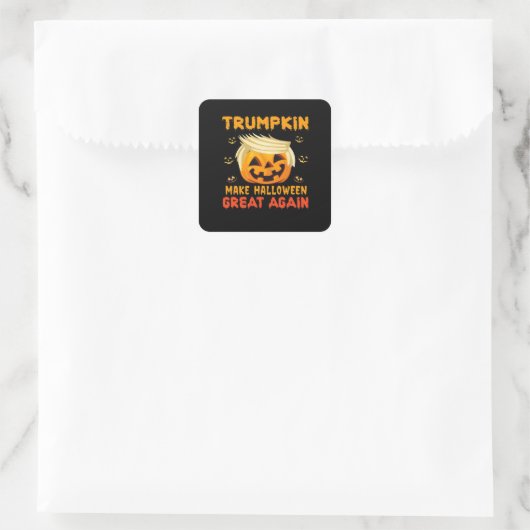 Trumpkin - Halloween wird wieder klassisch Quadratischer Aufkleber (Tasche)