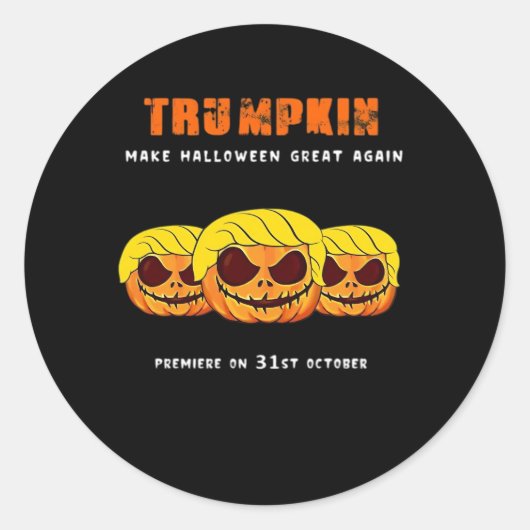 Trumpkin - Halloween wird wieder klassisch Runder Aufkleber (Vorderseite)