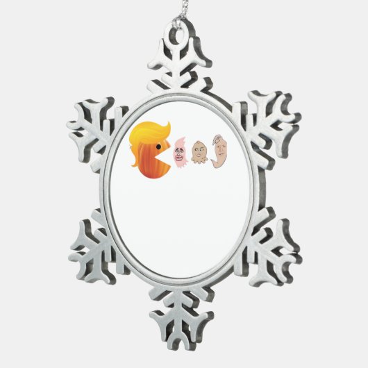 Trumpkin isst Demokraten Classic - Satirehalle Schneeflocken Zinn-Ornament (Rechts)