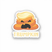 Trumpkin Kackte Funny Halloween Aufkleber (Vorderseite)