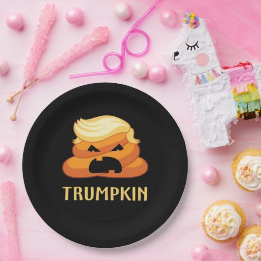 Trumpkin Kackte Funny Halloween Pappteller (Party)