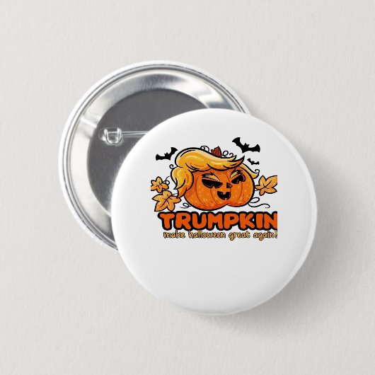Trumpkin - Mache Halloween wieder groß! - Funny Ha Button (Vorne & Hinten)
