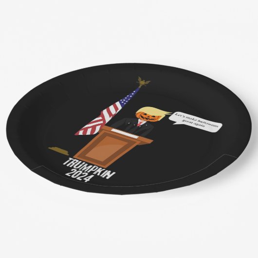 Trumpkin machen Halloween erneut zum Klassiker Pappteller (Schrägansicht)