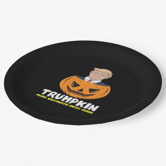 Trumpkin macht Halloween Great Again Classic - Sat Pappteller (Schrägansicht)