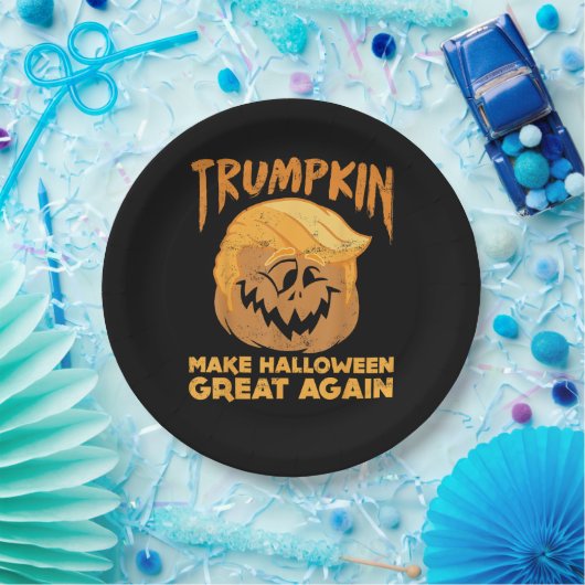Trumpkin macht Halloween Great Again Funny Politic Pappteller (Party)
