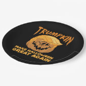 Trumpkin macht Halloween Great Again Funny Politic Pappteller (Schrägansicht)