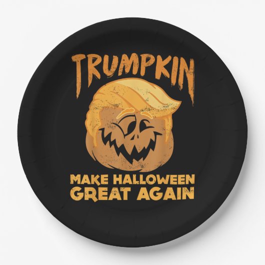 Trumpkin macht Halloween Great Again Funny Politic Pappteller (Vorderseite)