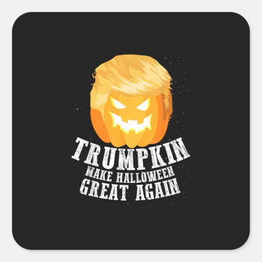 Trumpkin macht Halloween Great Again Kostüm - Funn Quadratischer Aufkleber (Vorderseite)