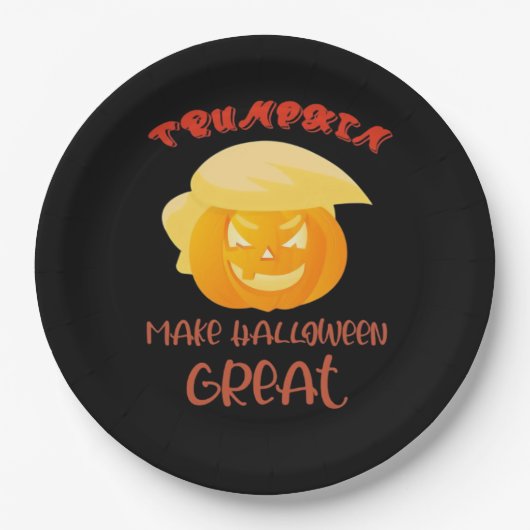 Trumpkin macht Halloween Große Klassik Pappteller (Vorderseite)