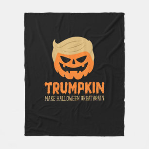 Trumpkin macht Halloween Große Kürbislaterne Fleecedecke